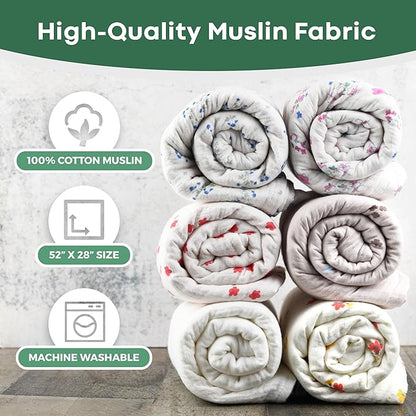 Extra Soft Muslin Fitted Crib Sheets 100% Cotton Baby Crib Sheets for Standard Crib Mattress | 28 X 52 Inches
