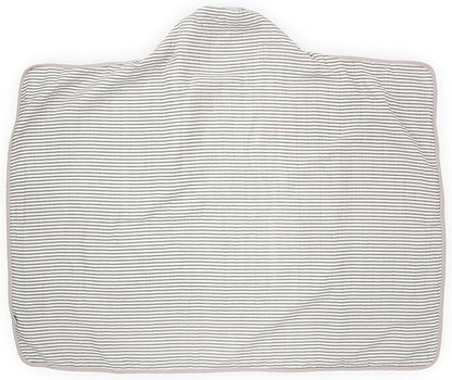 Little Unicorn Cotton Muslin & Terry Hooded Towel, Larger Size 1-6 Years (Grey Stripe)