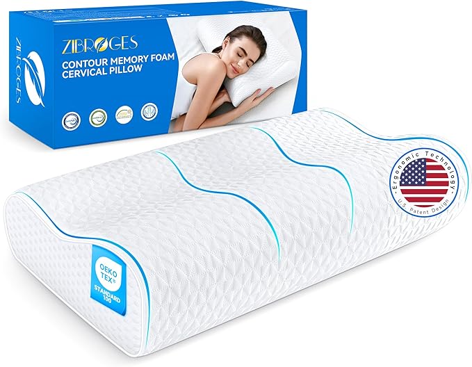 Cervical Neck Pillow King Size - Sandwich Dynamic Memory Foam Pillow for Sleeping, Adjustable Contour Ergonomic Orthopedic Cooling Pillow for Side, Back & Stomach Sleepers Soft
