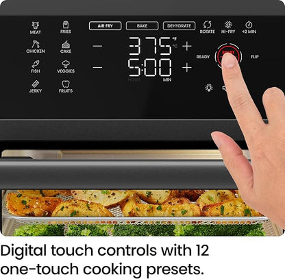 Chefman 12-Quart 6-in-1 Air Fryer Oven with Digital Timer, Touchscreen, and 12 Presets - Family Size Countertop Convection Oven, Dishwasher-Safe Parts