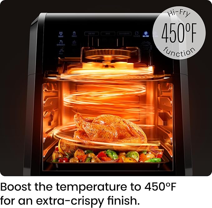 Chefman 12-Quart 6-in-1 Air Fryer Oven with Digital Timer, Touchscreen, and 12 Presets - Family Size Countertop Convection Oven, Dishwasher-Safe Parts