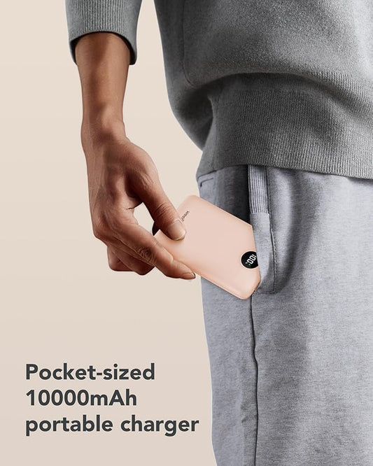 Mini Portable Charger for iPhone - 10000mAh Small PD 22.5W Fast Charging Power Bank with Built-in Cables - Travel Essentials USB C Slim Battery Pack Compatible with iPhone, Android, and More…