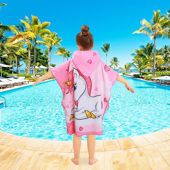 Kids Beach Towels Baby Towels with Hood Toddler Pool Towel Large Bath Towels for Boys and Girls for Travel Shower Swimming