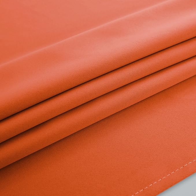 Mrs.Naturall 52x96 Inch Length Orange Curtains for Dining Room 2 Panels Blackout Room Darkening Curtain for Bedroom