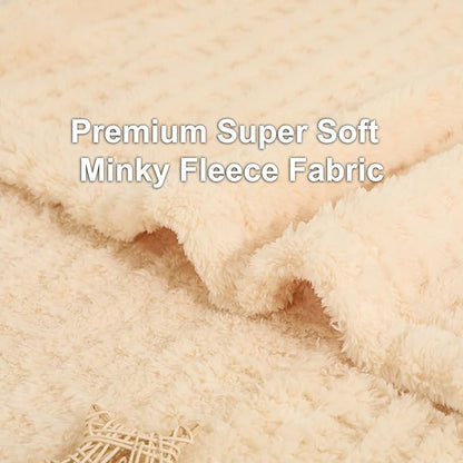 Sherpa Baby Blanket for Girls Toddlers Fleece Fluffy Fuzzy Blanket for Baby,Soft Warm Cozy Fleece Blanket,Receiving Blanket for Infant Newborn (Beige, 30 * 40, Waffle)
