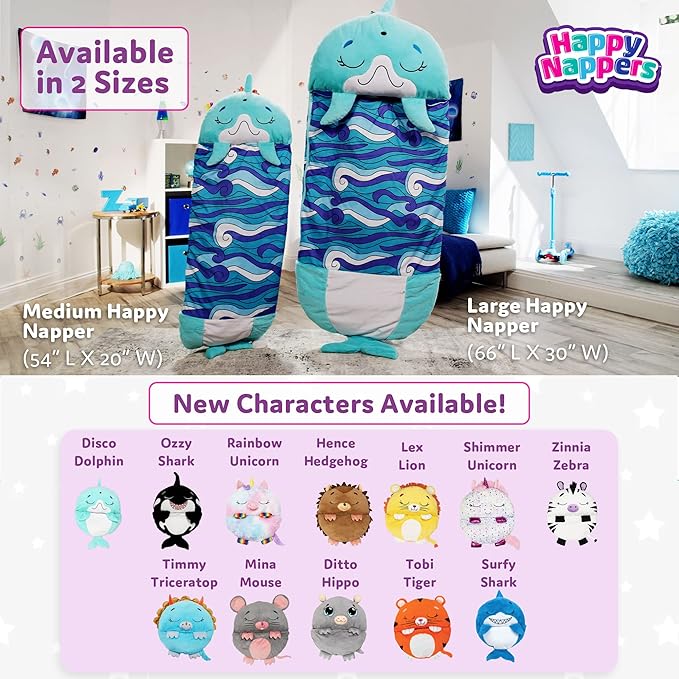 Happy Nappers Pillow & Sleepy Sack Large Triceratratops Comfy, Cozy, Compact, Super Soft, Warm, All Season, Sleeping Bag with Pillow