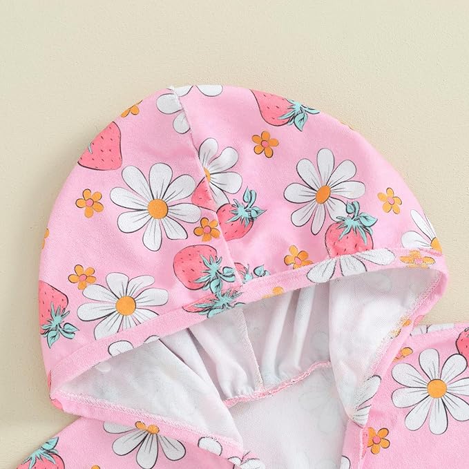 Toddler Beach Towel with Hood Kids Waffle Swim Cover Up Bath Towel Surf Poncho Boys Girls Hooded Beach Towel (Pink, 6-12 Months)