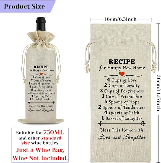 New Home Gift Housewarming Gifts for Home Owner Wine Bag Housewarming Party Decors New Home Gift Ideas Realtor Gift to Clients First New Home House Homeowner Gift Wine Bags for Wine Bottles Gifts