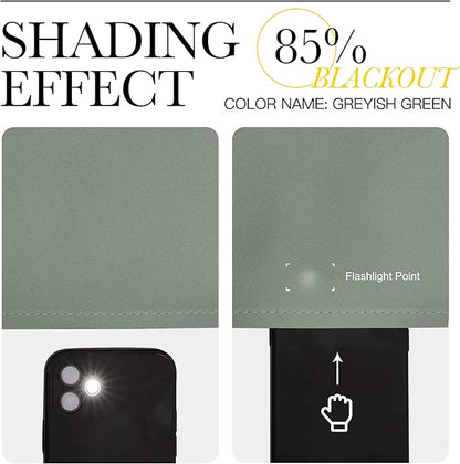 NICETOWN Greyish Green Blackout Curtains 120" Long for Office, Dining Room, Guest Room, 55" Wide, 2 Pieces, Sound Reducing Heat and Cold Block Curtain Panels for Modern Room Decorative