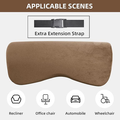 HOMBYS Cervial Recliner Neck Pillow for Pain Relief, Foam Headrest Pillow with Strap for Securing, Extra Large & Non-Slip Neck Pillow for Recliner, Sofa, Office Chair, Car, Gaming Chair, Coffee