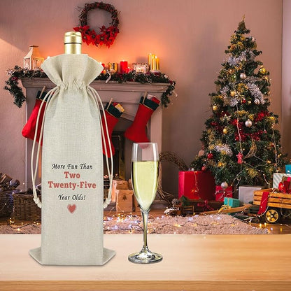 50th Birthday Gift for Women Men Wine Bag Gift for 50 Year Old 50th Birthday Gift for Wife Sister Turning 50 Drawstring Wine Wrap Bag Happy Birthday Gifts for Grandma Mother Aunt Mother's Day Gifts