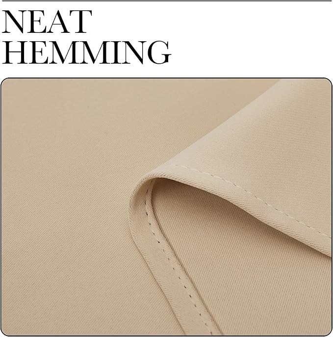 NICETOWN Bedroom Room Darkening Curtains, Biscotti Beige, 1 Pair, 55 inches by 102 Inch, Triple Weave Microfiber Grommet Top Thermal Insulated Solid Room Darkening Panels/Drapes for Kid's Room