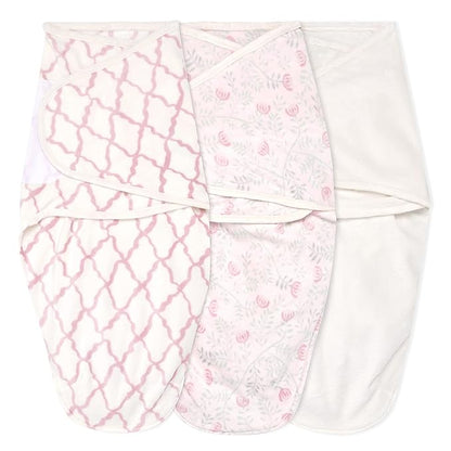 aden + anais, Velboa Baby Wrap, Newborn Wearable Swaddle Blanket, TOG 1.5, 3 Pack, Pink Arts and Crafts, 0-3 Months