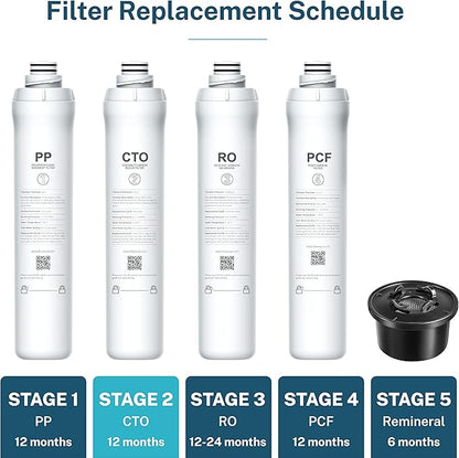 Bluevua ROPOT CTO Filter, Replacement for RO100ROPOT, 1-year Lifetime-2nd Stage