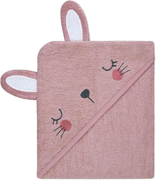 Rene Rofe Hooded Towel with 3D Ears - 100% Cotton Ultra Absorbent, Super Soft Baby Bath Towels for Babies, Toddler, Infant