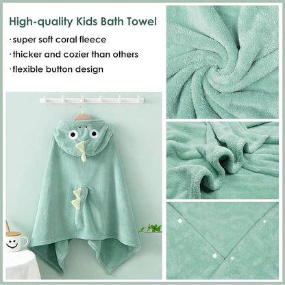 Kids Hooded Bath Towels Beach Towel Girls Boys Soft Swim Pool Cover Up Super Absorbent Cute Cartoon Animal