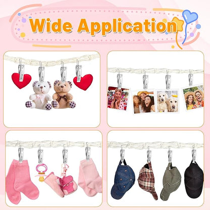 Stuffed Animal Storage Hammock Corner - Hanging Stuffed Animal Holder with 20 PCS Metal Clips, Boho Stuffed Animal Organizer Chain for Hanging Hats Socks Holiday Cards (1pc Beige)
