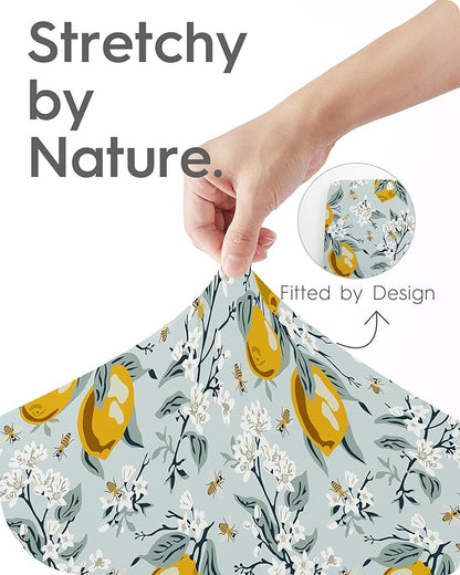 Changing Pad Cover for Girls Boys, TotBasic Premium Soft Boho Changing Table Covers, Stretchy Jersey Changing Table Sheets - Fits All Standard Changing Tables - 2 Pack (Lemon Honey)