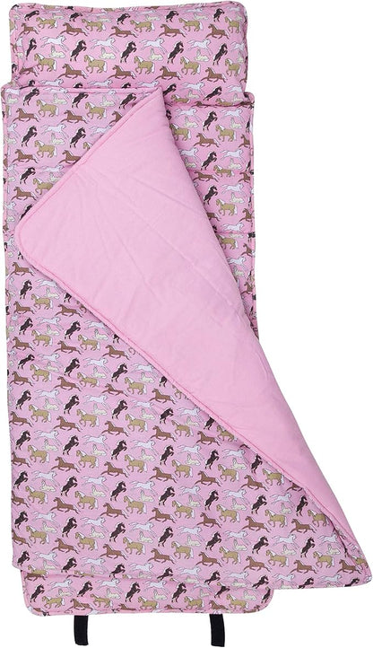 Wildkin Original Nap Mat with Reusable Pillow for Boys & Girls, Ideal for Sleepovers, Equipped with Hook & Loop Fastener, Made from Cotton Blend Materials - Nap Mat for Kids