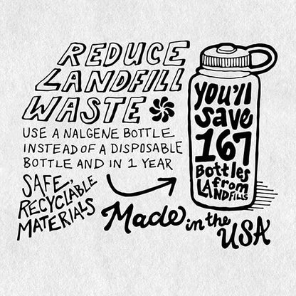 Nalgene Sustain Tritan BPA-Free Water Bottle Made with Material Derived From 50% Plastic Waste, 32 OZ, Wide Mouth, Surfer