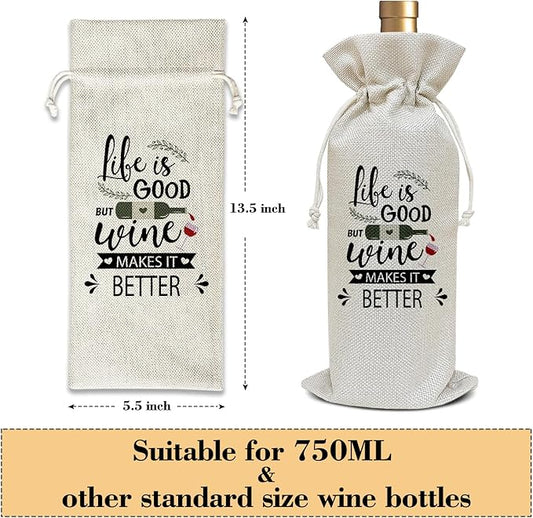 Funny Wine Bag, Birthday Gifts for Women Friends Bestie Coworker, Go Away Gifts Retirement Gifts Holiday Thanksgiving Christmas Party Favor Wine Bag Decoration Supplies /23