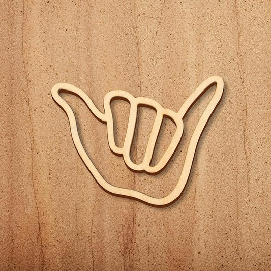 Wooden Wall Sign Hang Loose Sign Surfer Hand Sign Hand shape Wall Decor for Home Living Room Kitchen Bathroom