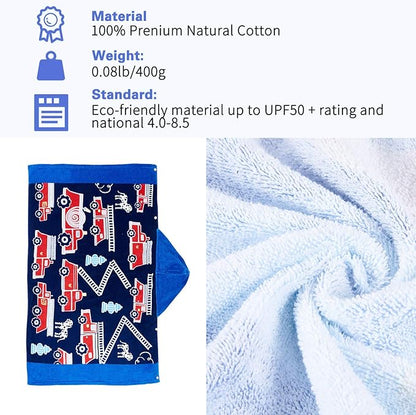 Wowelife Kids Beach Towels, Hooded Towels for Kids, Poncho Towel Wrap, Premium 100% Cotton Soft and Breathable, Extra Large 50"x30", Multi Use for Bath Pool Beach Swim Bathroom
