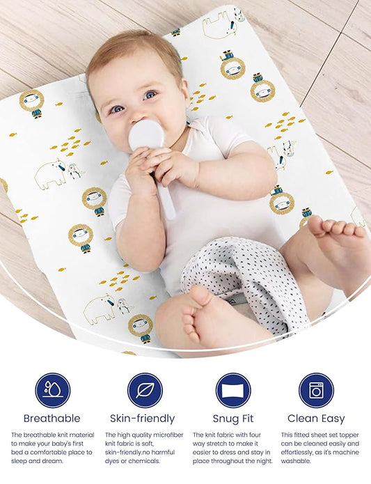 TotAha Changing Pad Cover, Buttery Soft Diaper Changing Pad Covers for Girls Boys, Super Stretchy Jersey Knit Changing Table Covers, 5'' Deep Pocket, 2 Pack