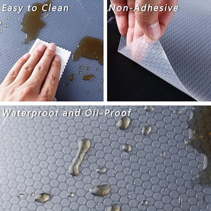HooTown Refrigerator, Fridge Shelf Liners and Drawer Mats 11.8 Inch Wide x 32.8 Feet Long, Non Adhesive EVA Plastic Washable Waterproof Pads for Kitchen Cabinet, Pantry Closet, Cupboard, Transparent