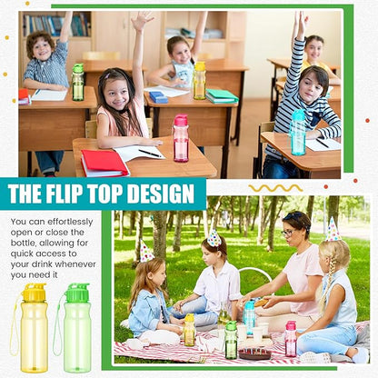 Tioncy 40 Pieces Water Bottles Bulk 17 oz Plastic Sport Drink Bottles with Handle Strap Lightweight Leakproof Reusable Leak Proof Travel Bottles for Fitness Gym(Bright Colors)