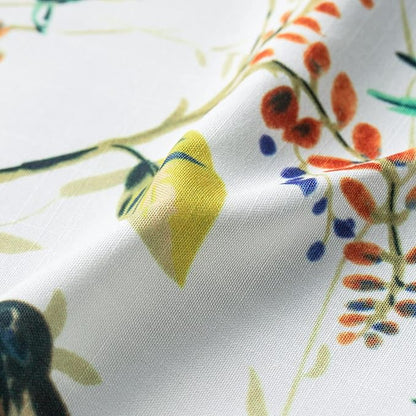 Leeva Bird Pattern Printed Small Window Curtain Panels, 24 Inch Length Sets Bird and Floral Pattern Design Short Small Curtains for Kitchen Office Cafe Studio, 2 Panels, Rod Pocket
