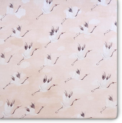 Crib Sheets - Crib Sheets Girl -Crib Sheets Boy - Jersey Sheets - Nursery Bedding - Toddler Bedding Sets for Girls - Toddler Bedding Sets for Boys - Baby Crib Sheets - OILO Studio Crib Sheet Crane