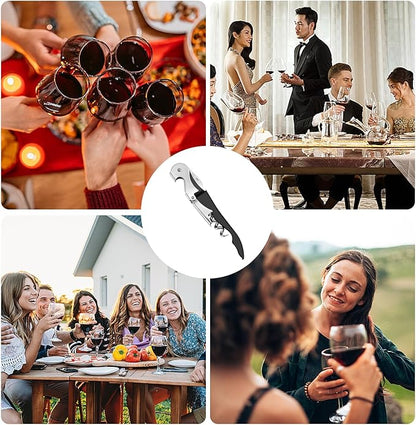 Wine opener,Foldable Server Wine Key，Chef Craft Select Waiters Corkscrew with Foil Cutter and Bottle Opener, Sturdy Stainless-Steel Screw, Stainless Steel/Black.