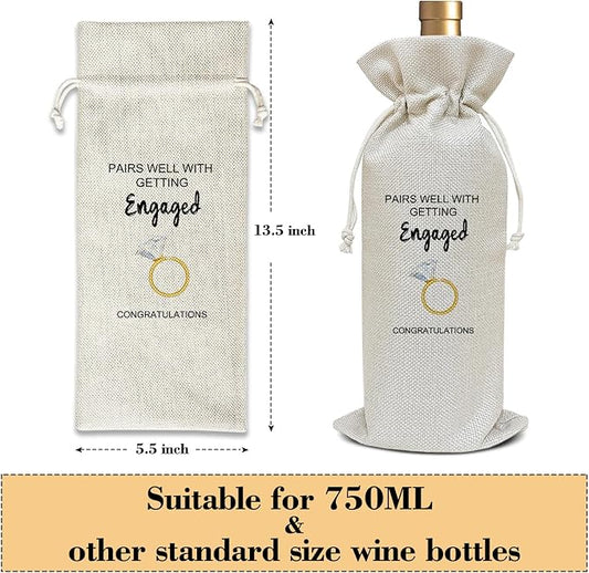 Engagement Gifts for Couples, Gifts for Newly Engaged Couples Bridal Shower Wedding Gift for Bride-to-be Wife Bride Party Favor Wine Bag Decoration Supplies, Wine Gifts for Women /13