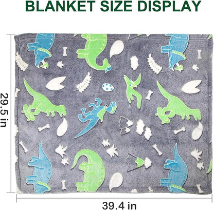 Kids Blanket Sofa Blanket for Kids Glow in The Dark Kids Blanket Mini Dinosaur Blanket for Kids Toddlers