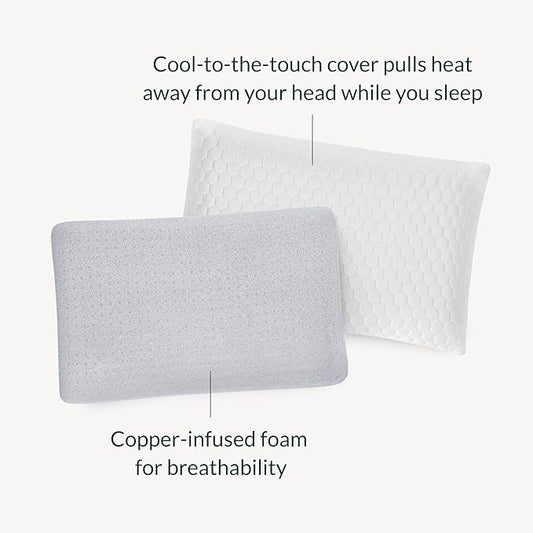 Leesa Ultra Cool Memory Foam Pillow, High Loft, Standard Size, Cooling Pillow, Side Sleeper Pillow, 30 Night Trial
