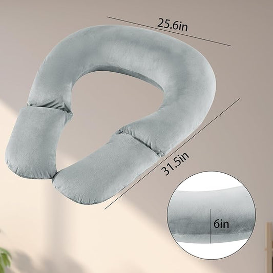 MABOZOO Reading Pillow for Gaming, Gaming Pillow for Sitting in Bed or Sofa, Lap Desk Pillow for Reading, Working and Playing, Grey