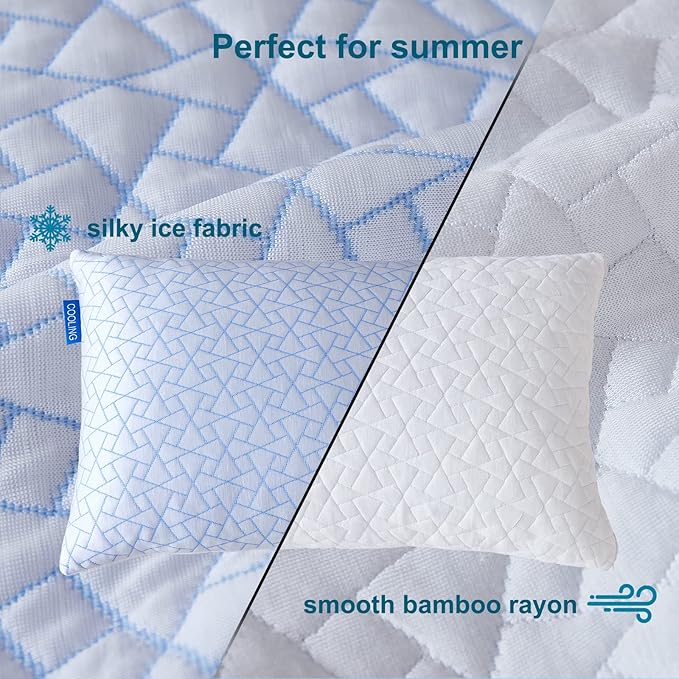 Pillows King Size Set of 2- King Size Bed Pillows for Sleeping - Adjustable Shredded Memory Foam King Pillows for Back, Stomach and Side Sleeper