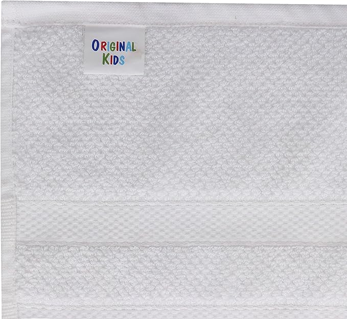 Hooded Bath Towel Wrap - 100% Cotton Popcorn Large Oversized Hooded Kids Towel - Toddler Shower Pool Beach Towel -600 GSM- Soft Absorbent Quick Dry Easy Care Gift - 30x52 inches - White