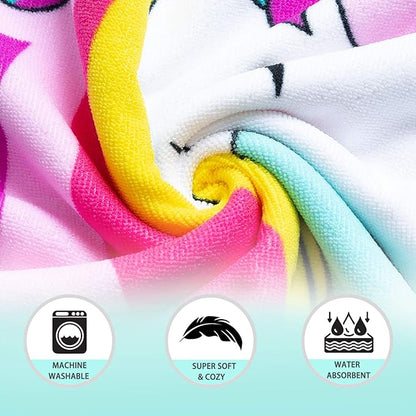 NovForth Unicorn Bath Towel for Toddler Boys, Pool Hooded Towel for Kids, Hooded Bath Beach Towel Poncho for Bath/Pool/Beach Swim Cover