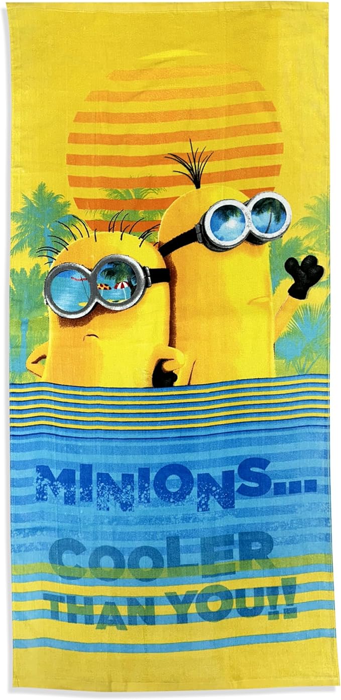 Kids Official Licensed Character Soft Beach/Hooded Bath Towel (Minion, 40 x 60)