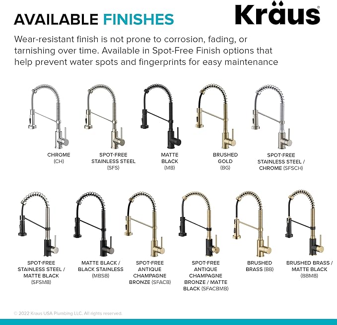 KRAUS Bolden Commercial Style Pull-Down Single Handle 18-Inch Kitchen Faucet in Brushed Brass/Matte Black, KPF-1610BBMB