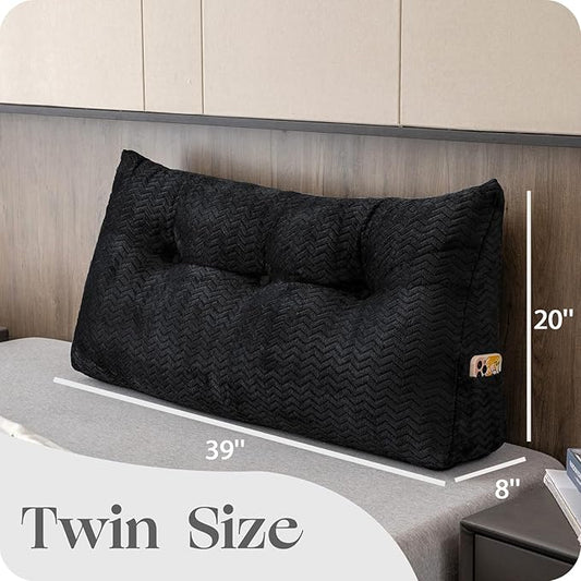 Large Bolster Triangular Headboard Wedge Backrest Positioning Support Bed Rest Reading Pillows Headboard Wedge Pillows for Day Bed Bunk Bed with Removable Cover