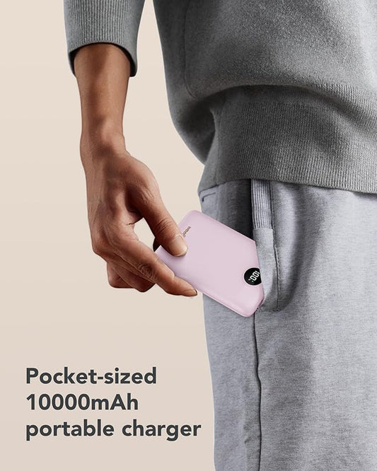 Mini Portable Charger for iPhone - 10000mAh Small PD 22.5W Fast Charging Power Bank with Built-in Cables - Travel Essentials USB C Slim Battery Pack Compatible with iPhone, Android, and More…
