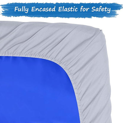 Nap Mat Sheet 10 Pcs, 24" x 48" x 4" Preschool or Day Care Rest Mat Sheet for ECR4Kids and KinderMat, Super Soft and Breathable Microfiber Baby Sheet for Boys and Girls, Gray