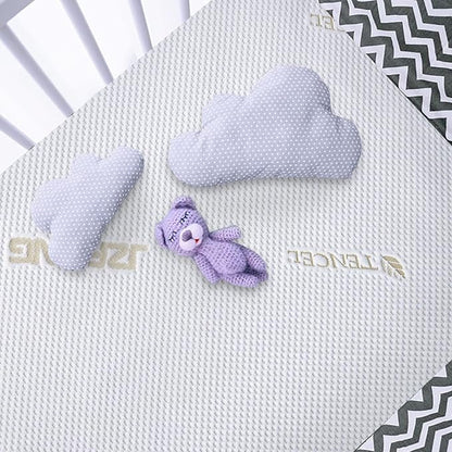 Waterproof Pack and Play Sheets & Noiseless, Ultra-Soft Breathable Mattress Cover for Pack and Plays, Playards and Mini Cribs, Machine Washable and Drying