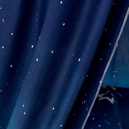 Mengersi Bed Canopy for Boys Kids,Starry Sky Gradient Reading Nook Castle Hanging House Princess Castle Bedroom Decoration (Dark Blue)