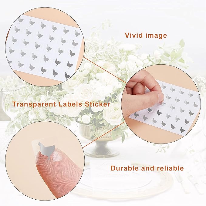 OLYCRAFT 1200pcs 4 Styles Silver Meal Stickers 1 Inch Food Choice Sticker Cow/Chicken/Fish/Carrot Wedding Meal Indicator Stickers Kitchen Stickers Meal Stickers for Place Card Wedding Party Supplies