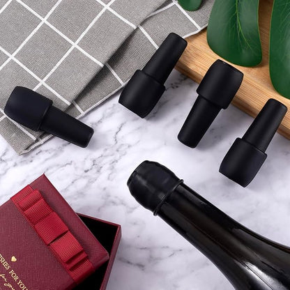 PAGOW 10 Pcs Reusable Wine Stoppers, Silicone Sparkling Wine Bottle Stopper, Wine Sealer Wine Stopper for Champagne Beer Beverage Prosecco Keeping Fresh