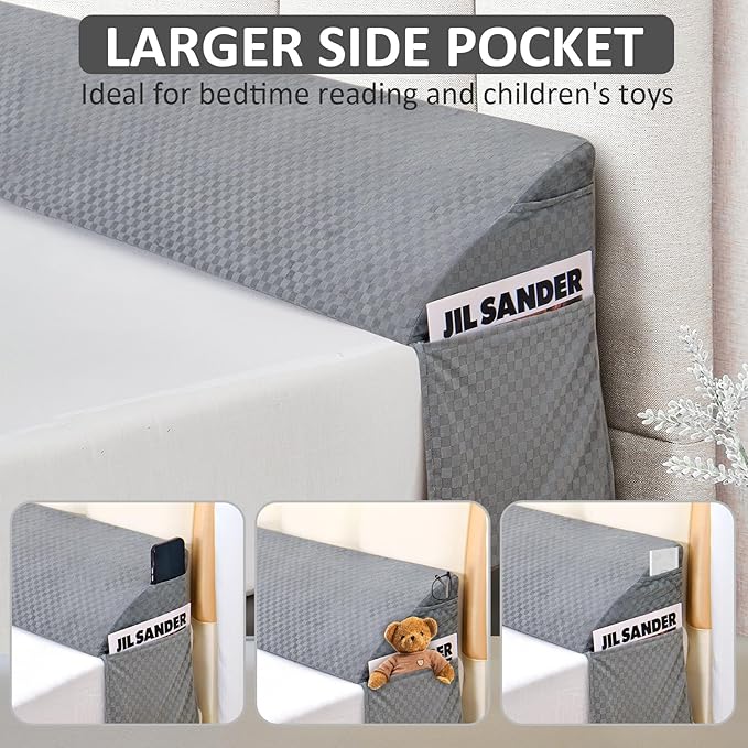 Wedge Pillow for Headboard - King Size Bed Wedge Pillow Headboard, Bed Wedge Gap Filler, Pillow Wedge for Headboard Gap - Fill The Gap (0-8") Between Headboard and Mattress (76"x10"x6")